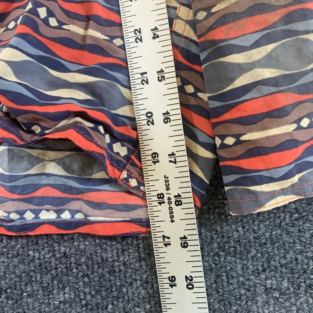 Patagonia Wavefarer Board Shorts Mens 34 Blue Orange Geometric Wave